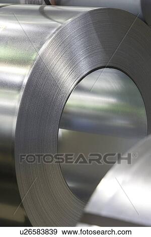 Stock Photo - Aluminum Mill, Indoors, Close-Up, Aluminum Sheet, Aluminum. Fotosearch