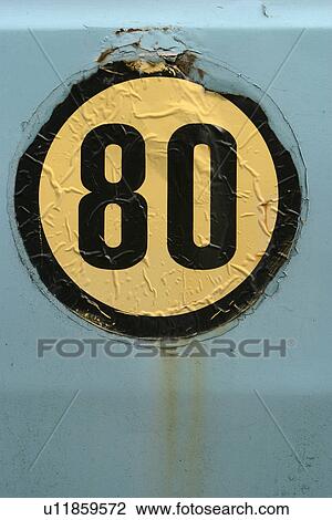 Stock Image - sign, circular, indication, signage, displayed, close-up. Fotosearch