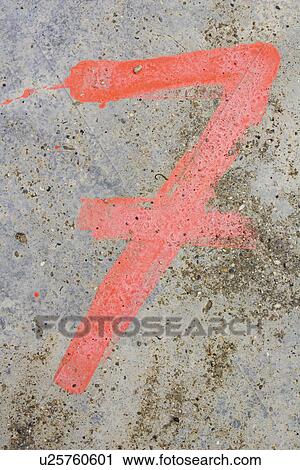 Stock Image - Numbers, Numerical, Outdoors, Pattern, Rough Surface. Fotosearch