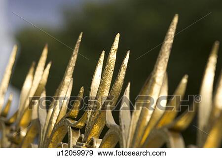 Stock Photo - Close-Up, Gilded, Golden, Grille. Fotosearch