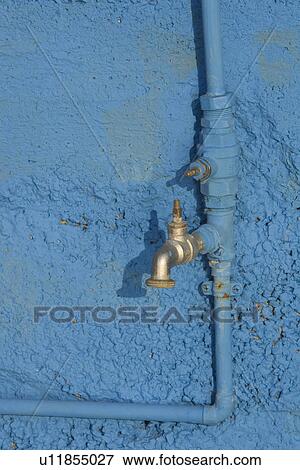 Stock Photo - Blue, Close-Up, Day, Faucet, Metal. Fotosearch