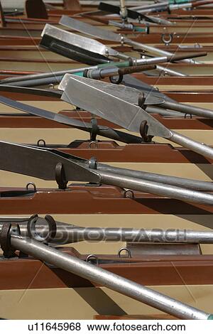 Stock Photo - metal, oar, leisure, sports, recreation, rows. Fotosearch
