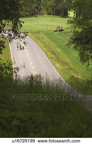 Country Road, Countryside, Day, Dividing Line, Empty View Large Photo Image Stock Photo - Country Road, Countryside, Day, Dividing Line, Empty. Fotosearch