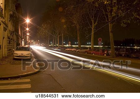 Stock Image - street, road, way, path, sidewalk, car. Fotosearch