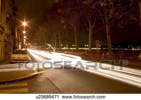 Stock Image - street, road, way, path, sidewalk, car. Fotosearch