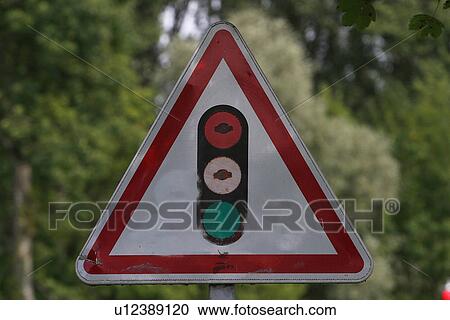 Stock Image - sign, indicating, information, warning, caution, signage. Fotosearch