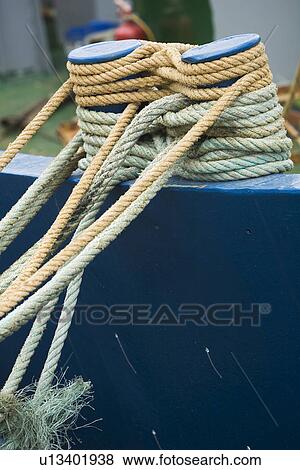 Braided, Close-Up, Coil, Dock View Large Photo Image Stock Photo - Braided, Close-Up, Coil, Dock. Fotosearch