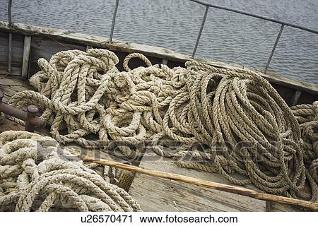 Stock Image - Close-Up, Coiled, Cord, Day, Hand Rail. Fotosearch