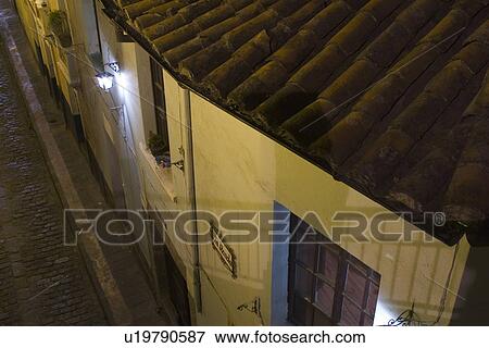 Stock Photo - Building Exterior, Cottage, Cabin, Building Structure, Alley. Fotosearch