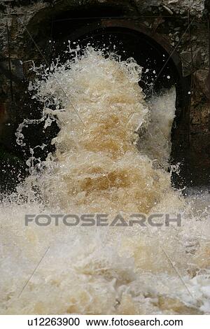 Stock Image - water, cascade, river, shimmer, glistening, scenery. Fotosearch