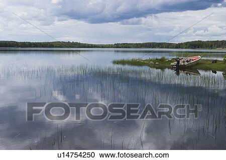 Stock Image - Atmosphere, Clouds, Climate, Boat, Air. Fotosearch