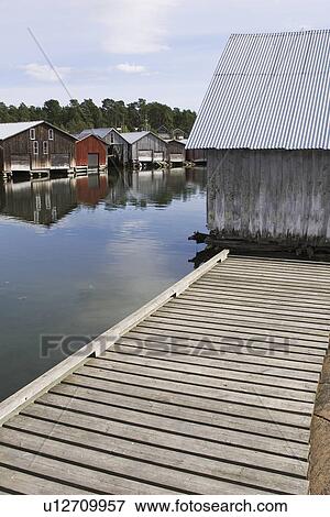 Stock Photo - Calm, Clouds, Doors, House, Lake. Fotosearch