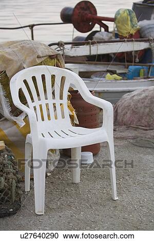 Stock Image - Boat, Chair, Container, Day, Deck. Fotosearch