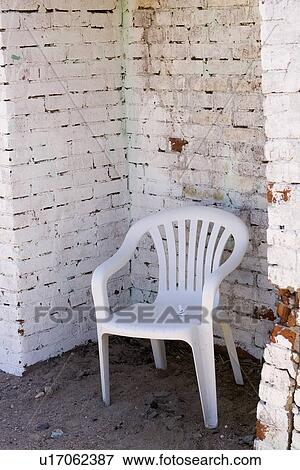 Stock Photo - Brick, Brick Wall, Chair, Corner, Exterior. Fotosearch