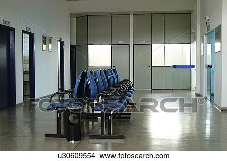 Picture - chair, plastic, waiting room. Fotosearch