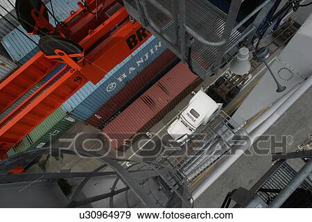 Stock Photo - cargo, equipment, boxes, loading, unloading, arrangement. Fotosearch