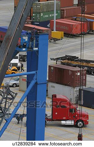 Picture - port, harbor, shipping, industry, storage, transportation. Fotosearch