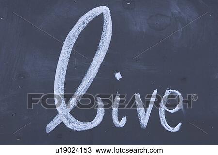 Stock Image - Blackboard, Chalk, Close-Up, Live. Fotosearch