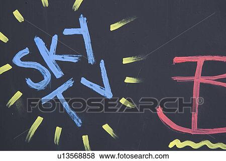 Stock Photo - Blue, Capital Letter, Chalk, Close-Up, Design. Fotosearch