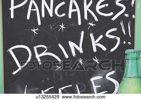 Chalk, Blackboard, Capital Letter, Cafe, Bottle, Alphabet View Large Photo Image Stock Photo - Chalk, Blackboard, Capital Letter, Cafe, Bottle, Alphabet. Fotosearch