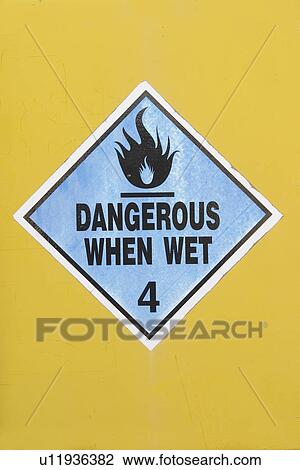 Stock Image - text, indication, sticker, advice, warning, caution. Fotosearch