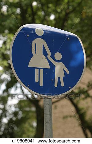 Stock Image - sign, indicating, signage, displayed, close-up, outside. Fotosearch