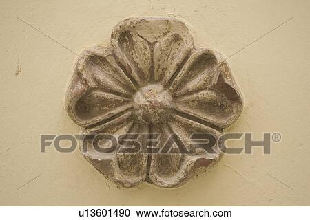 Stock Image - Carving, Close-Up, Flower, Indoors. Fotosearch