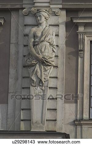 Stock Image - monument, structure, embossed, figure, lady, stone. Fotosearch