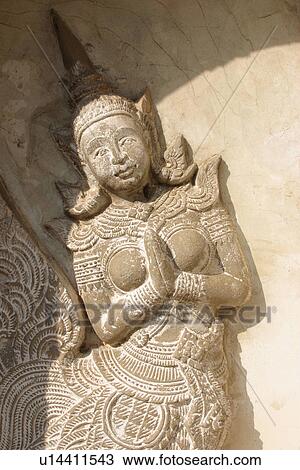 Stock Image - religious, figure, Buddha, temple, Thailand, Buddhism. Fotosearch