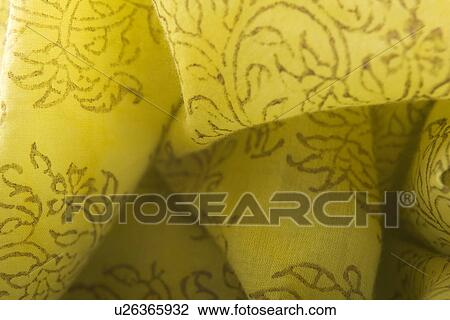 Stock Image - Close-Up, Crumpled, Design, Floral Pattern, Full Frame. Fotosearch