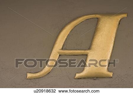 Stock Image - letter, cut out, formed, stencil, language, script. Fotosearch