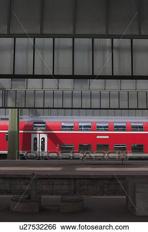 Stock Photograph - rail, fast, speed, red, travel, commute. Fotosearch