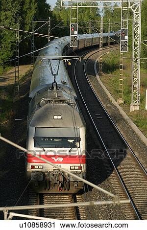 Stock Image - fast, speed, red, travel, commute, commuting. Fotosearch