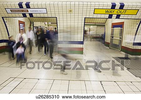 Stock Image - Large Group Of People, Gate, Entrance. Fotosearch