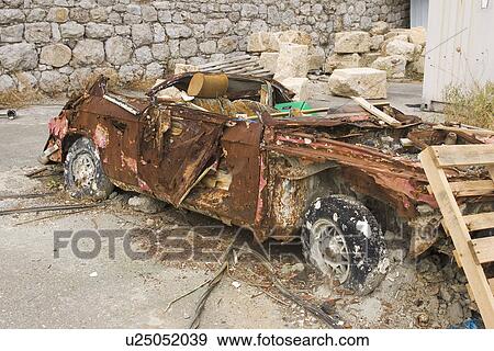 Brown, Damaged, Crate, Car, Abandoned View Large Photo Image Stock Photo - Brown, Damaged, Crate, Car, Abandoned. Fotosearch