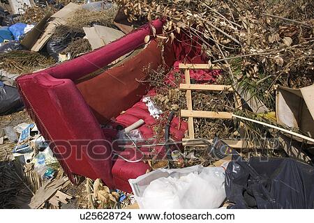 Picture - Close-Up, Day, Couch, Cloud, Abandoned. Fotosearch