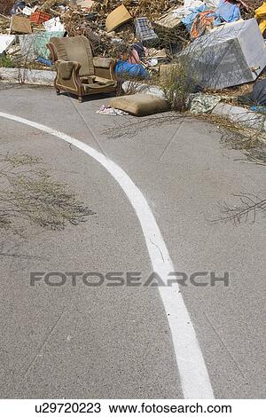Stock Image - Day, Garbage, Environmental Concern, Dividing Line, Armchair. Fotosearch