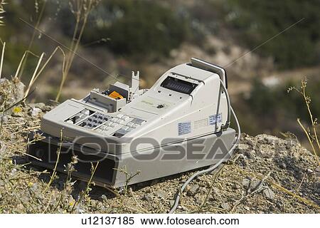 Stock Photography - Stone, Buttons, Cable, Wire, Close-Up. Fotosearch