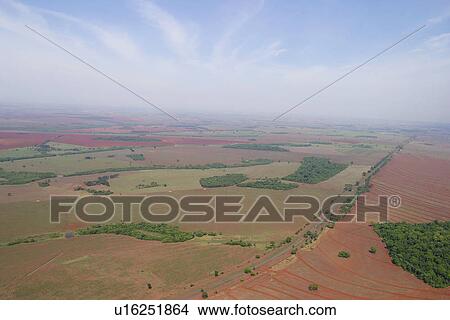 Picture - agriculture, brown, aerial view. Fotosearch