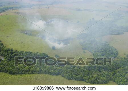 Stock Photograph - agriculture, burning, aerial view. Fotosearch
