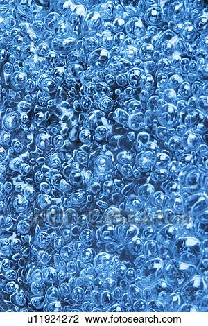 Stock Image - Blue, Bubbles, Bubbling, Close-Up, Drops. Fotosearch