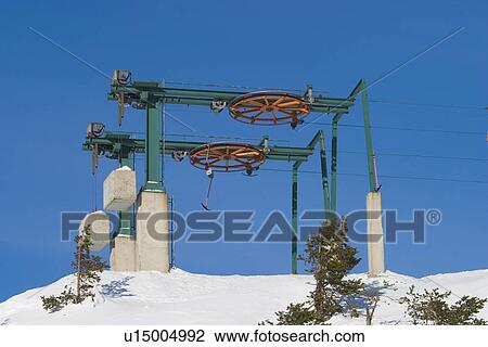 Stock Image - cable, cable car, aerial. Fotosearch