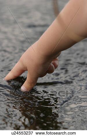 Stock Photo - hand, finger, point, pointed, water, ripples. Fotosearch