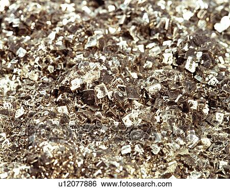 Stock Photograph - Photography of iron pyrite, Stone material, Close Up. Fotosearch