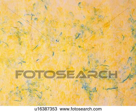 Stock Image - Japanese paper in marble pattern, close up. Fotosearch