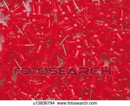 Mass of thumbtacks in red View Large Photo Image Picture - Mass of thumbtacks in red. Fotosearch