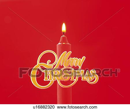 Burning Candle and Christmas Sign, Front View, Close Up View Large Photo Image Stock Image - Burning Candle and Christmas Sign, Front View, Close Up. Fotosearch