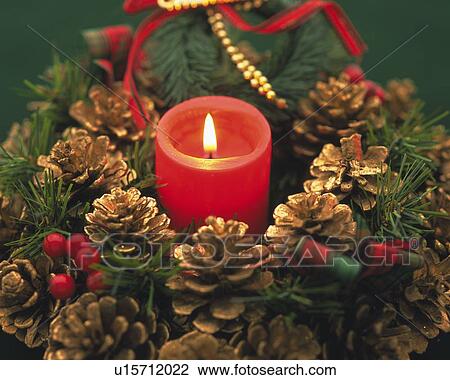 Burning Candle in the Center of Christmas Wreath, Close Up, Differential Focus, In Focus, Out Focus View Large Photo Image Stock Image - Burning Candle in the Center of Christmas Wreath, Close Up, Differential Focus, In Focus, Out Focus. Fotosearch