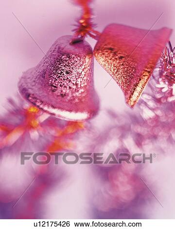Stock Photograph - Christmas Bell Ornament, Close Up, Differential Focus, In Focus, Out Focus, Toned Image. Fotosearch