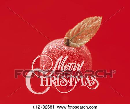 Christmas Message and Red Apple, Front View, Close Up View Large Photo Image Stock Image - Christmas Message and Red Apple, Front View, Close Up. Fotosearch